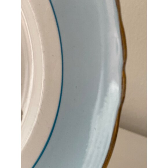 Crown Staffordshire Salad Plate Gray Blossoms Blue Replacement Vintage - Picture 4 of 8